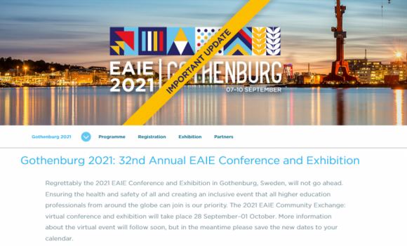 Important news about EAIE Gothenburg 2021